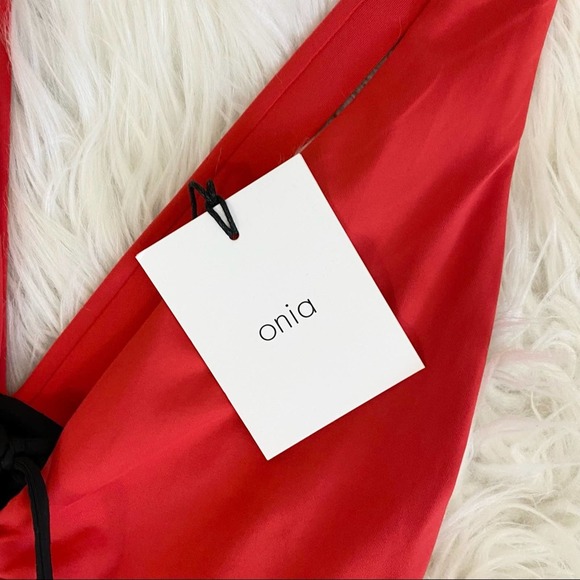 With Tags $175 Onia Iona Lace Up Plunge Swimsuit Size Large - Picture 7 of 11